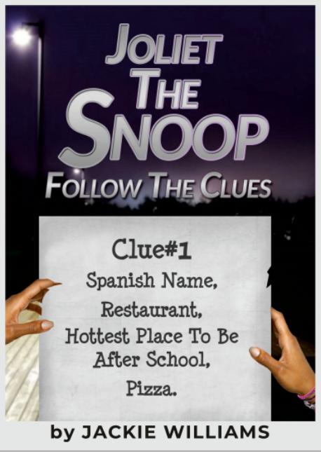 The cover of the young adult mystery book features a teenage girl holding a piece of paper with clues to a mystery.