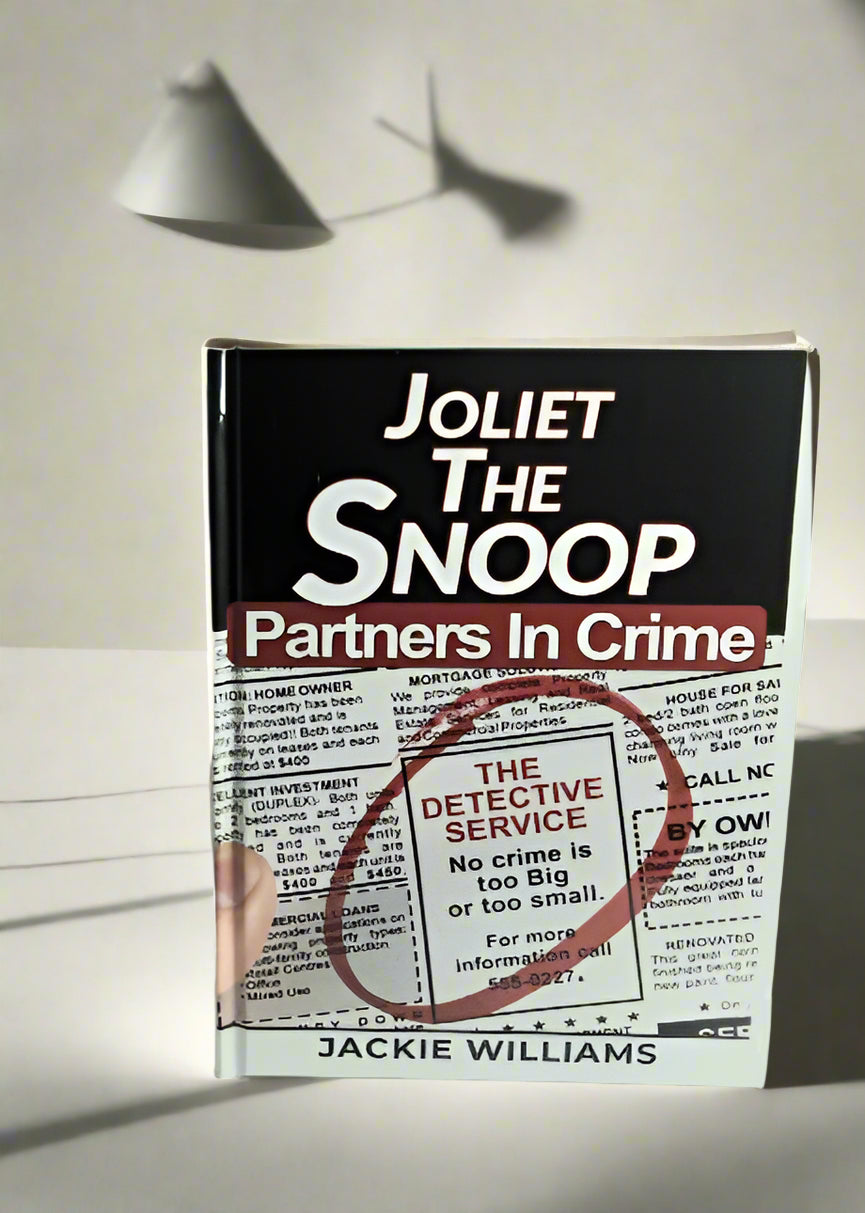 A young adult mystery book with the cover showing a picture of a classified ad circle that states "The Detective Service: No Crime Too Big or Too Small. For More Information Call 555-0227