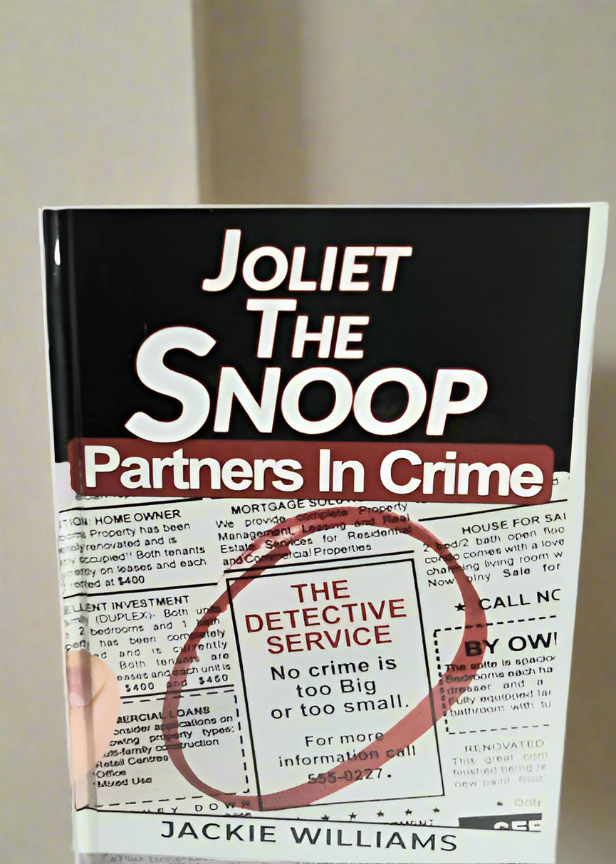A young adult mystery book with the cover showing a picture of a classified ad circle that states "The Detective Service: No Crime Too Big or Too Small. For More Information Call 555-0227
